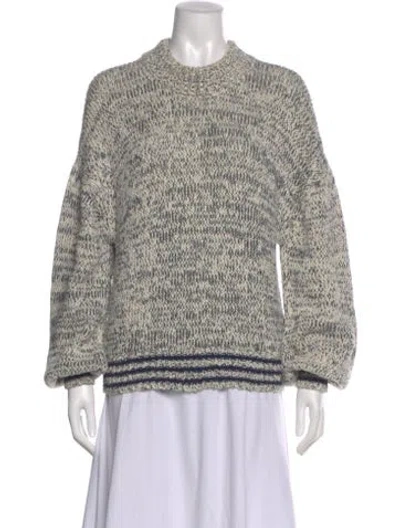 Pre-owned Mother Crew Neck Sweater In White