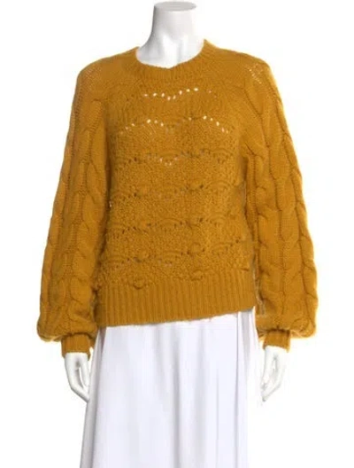 Pre-owned Mother Crew Neck Sweater In Yellow