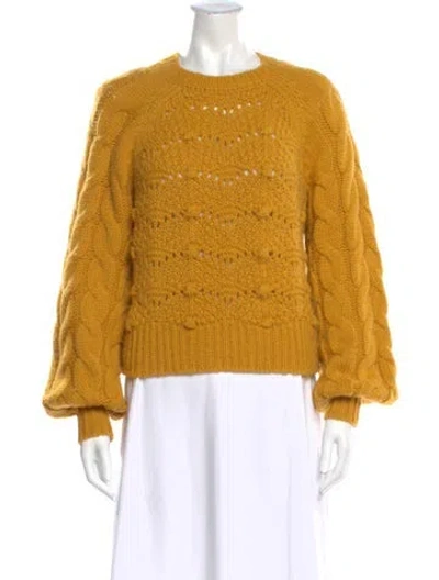 Pre-owned Mother Crew Neck Sweater In Yellow