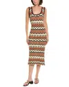 Mother Crochet Midi Dress In Brown