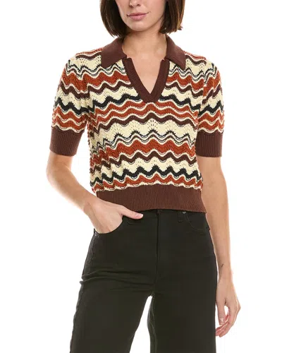 Mother Crochet Top In Brown