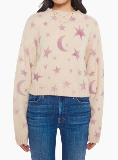 Mother Crop Jumper Sweater In Seeing Stars In Neutral