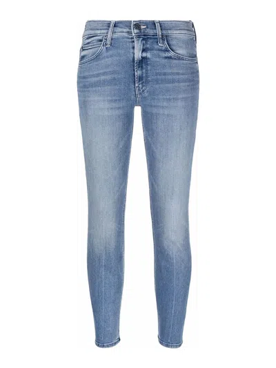 Mother Cropped Denim Jeans In Light Wash