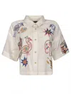 MOTHER CROPPED EMBROIDERED SHIRT