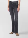 Mother Cropped Jeans With Belt Loops And Faded Effect In Gray