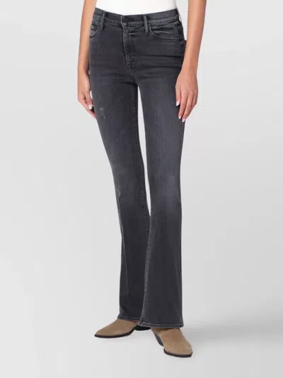 MOTHER CROPPED JEANS WITH BELT LOOPS AND FADED EFFECT