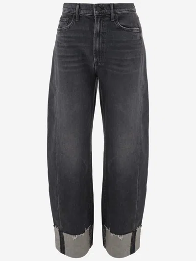 Mother Cropped Stretch Denim Jeans In Black