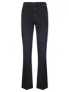 Mother Dark Wash Denim Jeans With Mid-rise Waist In Black