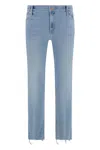 Mother Dazzler Ankle Fray Straight Leg Jeans