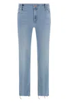 Mother Dazzler Ankle Fray Straight Leg Jeans In Denim