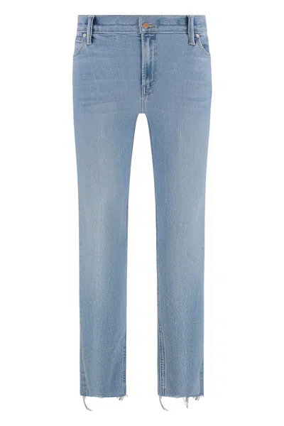 Mother Dazzler Ankle Fray Straight Leg Jeans In Blue