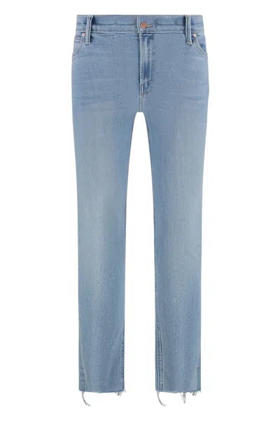 MOTHER MOTHER DAZZLER ANKLE FRAY STRAIGHT LEG JEANS