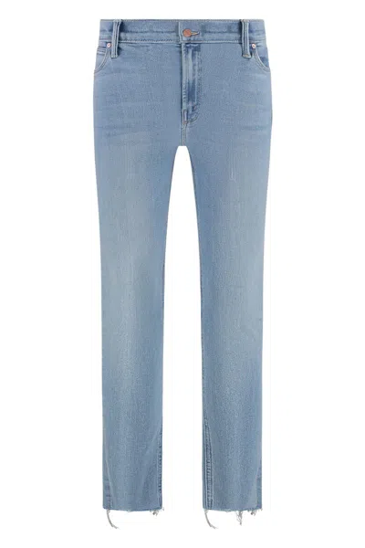 MOTHER MOTHER DAZZLER ANKLE FRAY STRAIGHT LEG JEANS