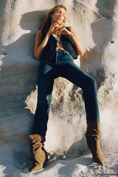 Mother Dazzler Mid-rise Skimp Straight-leg Jeans In Blue
