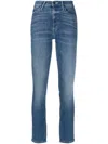 Mother The Swooner Rascal High Waist Ankle Jeans In Blue