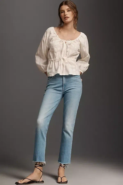 Mother Dazzler Mid-rise Straight Leg Jeans In Blue