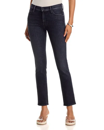 Mother Dazzler Skimp Mid Rise Straight Jeans In Riding The Milkyway In Blue
