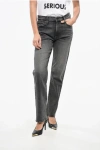 Mother Delave' Effect Jeans With Logo Button 19cm Grösse 31 In Gray