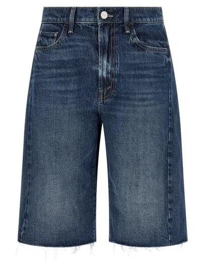 Mother Denim Blue Cotton Bermuda Women's Shorts