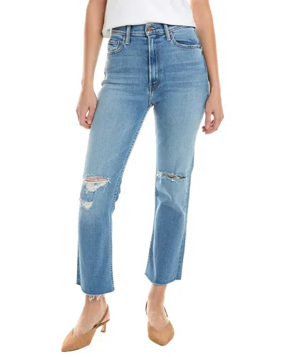 Mother Denim High-waist Rider Party Like A Pirate Ankle Fray Jean In Blue