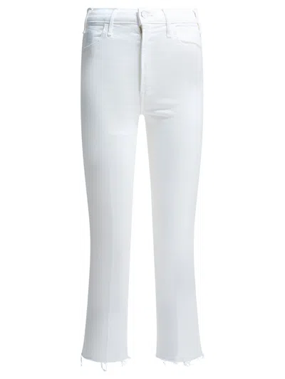 Mother White Flared Ankle Denim Jeans