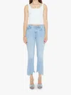 Mother Denim Insider Crop Pointy Fray Jeans In Letsget In Blue