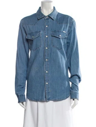 Pre-owned Mother Denim Jacket In Blue