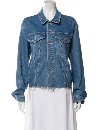 Pre-owned Mother Denim Jacket In Blue