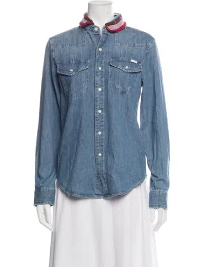 Pre-owned Mother Denim Jacket In Blue
