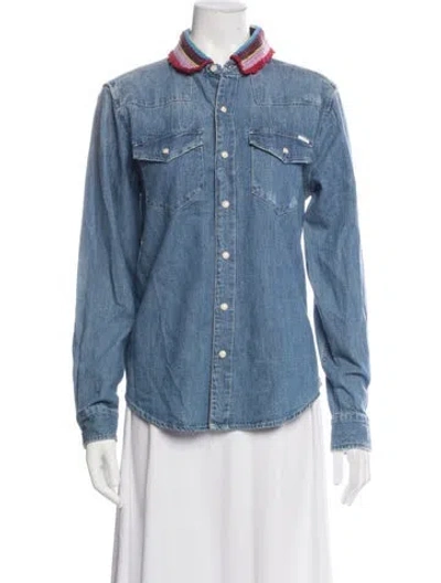 Pre-owned Mother Denim Jacket In Blue