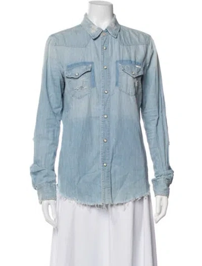 Pre-owned Mother Denim Jacket In Blue