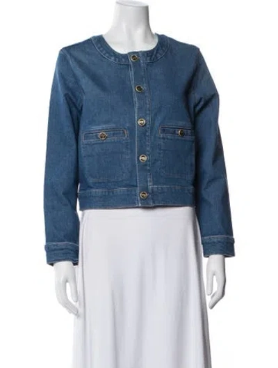 Pre-owned Mother Denim Jacket In Blue