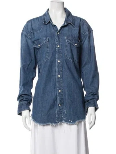 Pre-owned Mother Denim Jacket In Blue