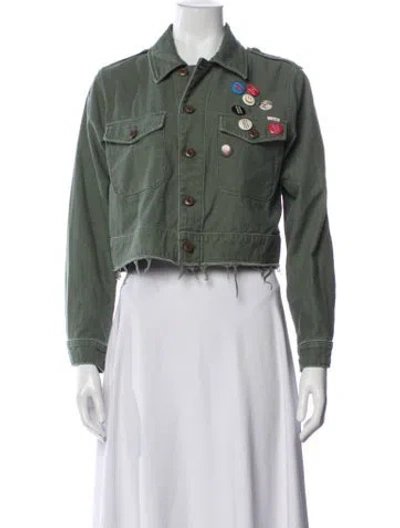 Pre-owned Mother Denim Jacket In Green