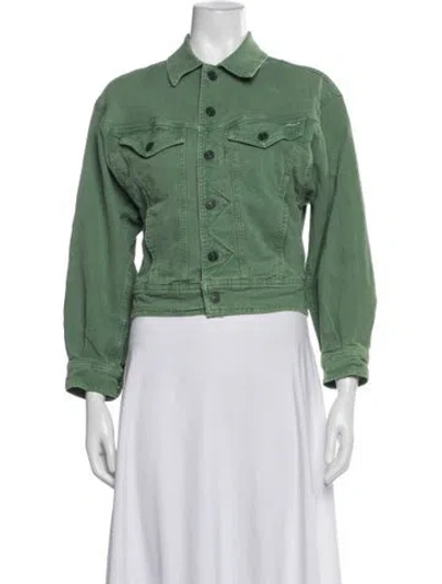 Pre-owned Mother Denim Jacket In Green