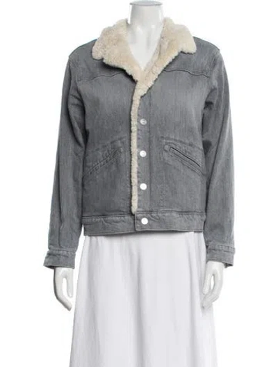 Pre-owned Mother Denim Jacket In Grey