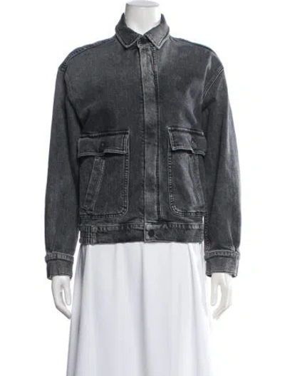 Pre-owned Mother Denim Jacket In Grey