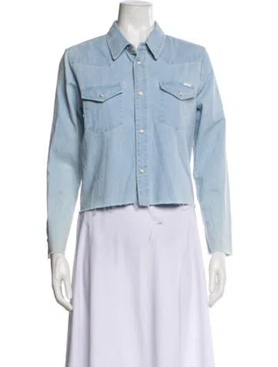 Pre-owned Mother Denim Jacket W/ Tags In Blue