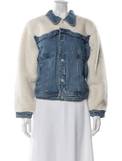Pre-owned Mother Denim Jacket W/ Tags In Blue