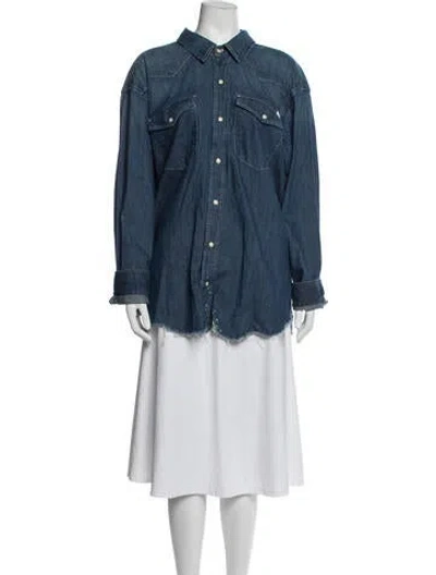 Pre-owned Mother Denim Jacket W/ Tags In Blue