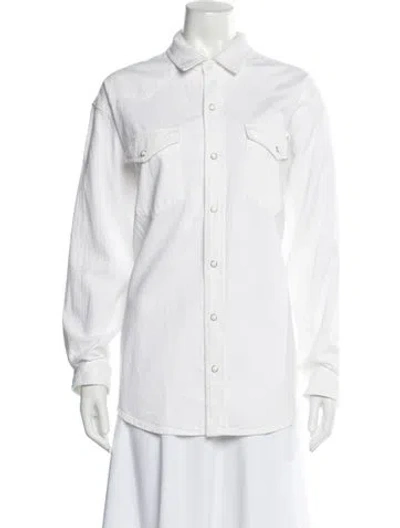 Pre-owned Mother Denim Jacket W/ Tags In White