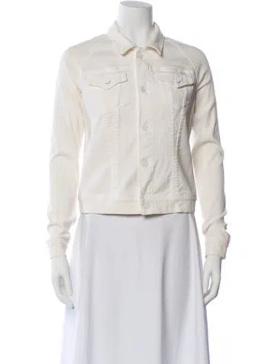 Pre-owned Mother Denim Jacket In White