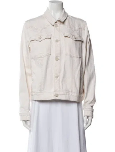 Pre-owned Mother Denim Jacket In White
