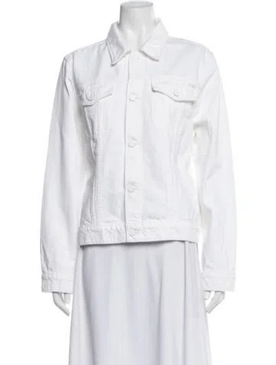 Pre-owned Mother Denim Jacket In White