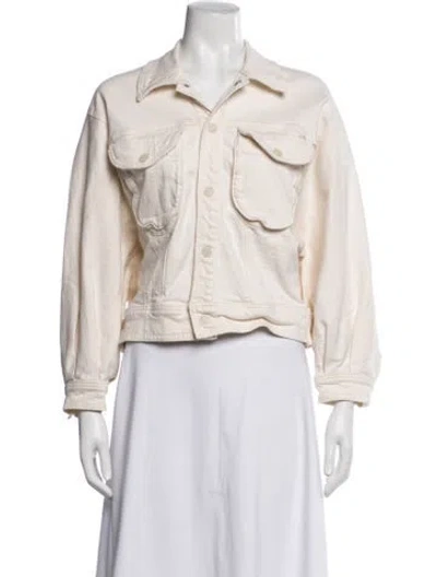 Pre-owned Mother Denim Jacket In White