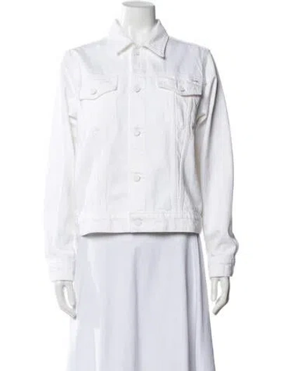 Pre-owned Mother Denim Jacket In White