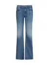 Mother Flare Mid-rise Denim Jeans With Faded Effect In Blue