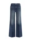Mother Stretch Denim The Twister Sneak Fray Wide-leg Jeans In Blue