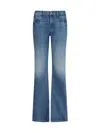 Mother The Mid Rise Maven Sneak Jeans In Washed Blue In Blue