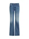 Mother Flare Mid-rise Denim Jeans With Faded Effect In Blue